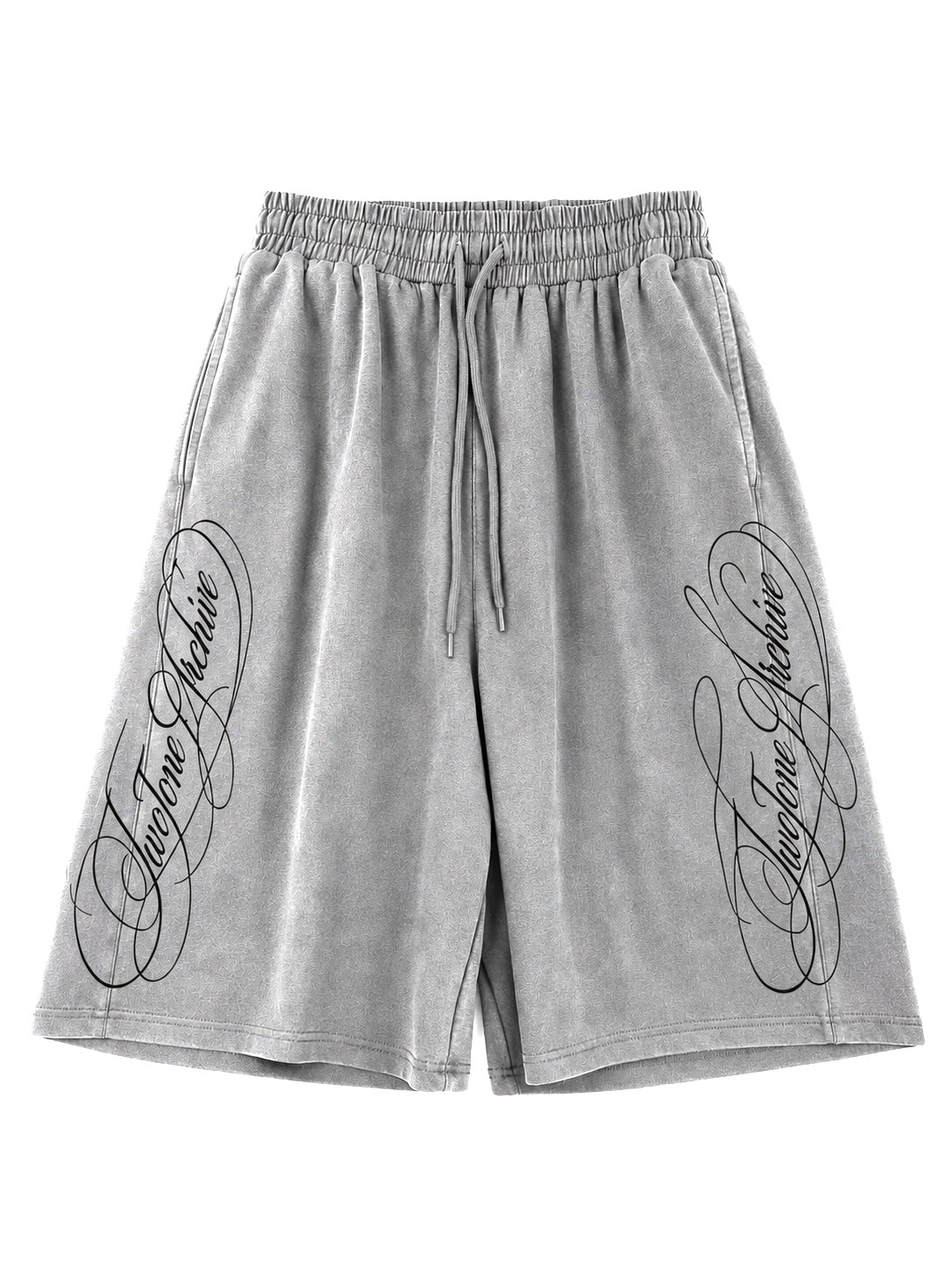 Grey Calligraphy Sweat Shorts