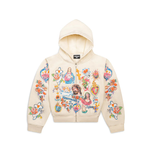 We Are Righteous "Risen King" Cropped Zip Up Hoodie