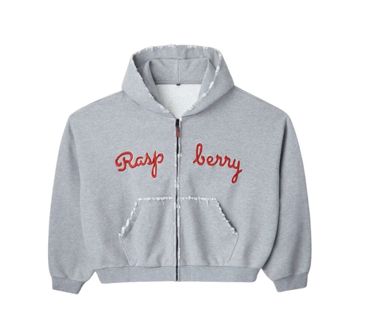 GV GALLERY Raspberry Script Zip Up Hoodie