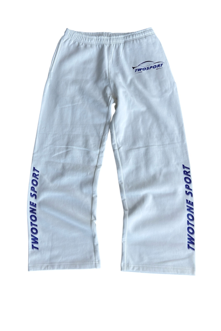 Light blue sweatpants with 'Twotone Sport' branding on a white background