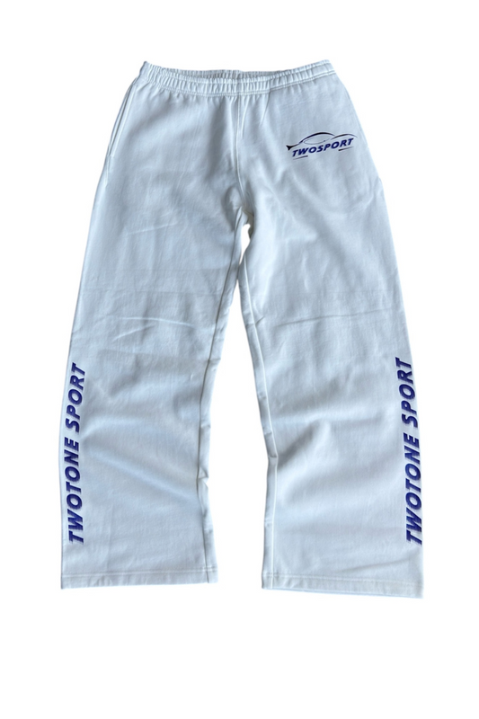 Light blue sweatpants with 'Twotone Sport' branding on a white background